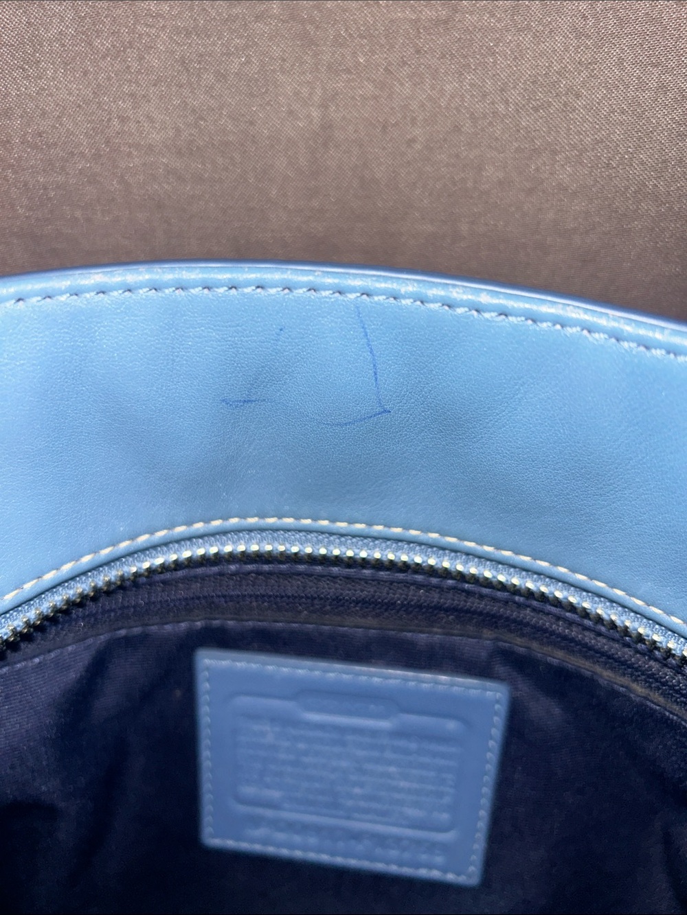 Coach F13759 Light Blue Gallery Tote Bag with Signature Charm - Picture 14 of 16